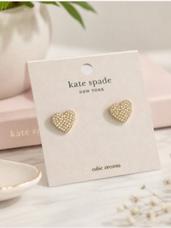 kate spade Jewelry - Kate Spade Rose Gold Pavé Heart Stud Earrings – NWT